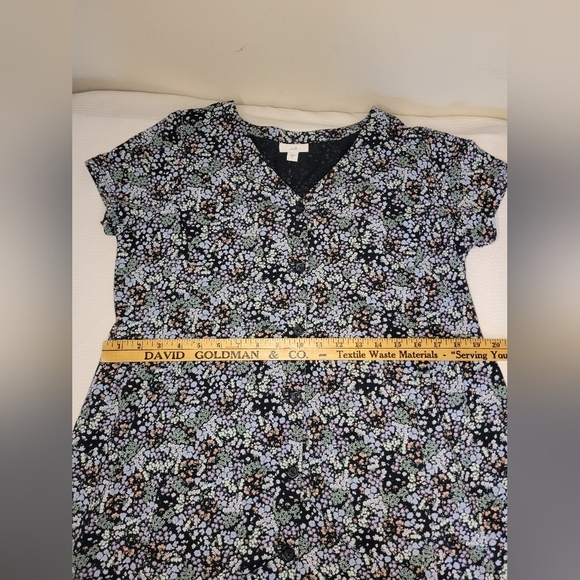 J. Jill Ditsy Floral Print Button Front Dress sz M 265031 - Picture 10 of 12